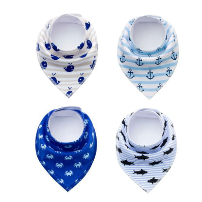 4pcs Lot Bibs Burp Cloth Print Arrow Wave Triangle Baby Bibs Cotton Bandana Accessories