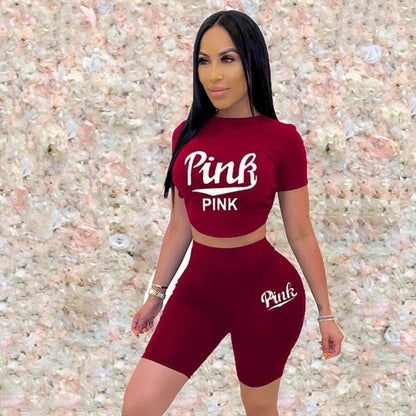 2 pcs Tracksuits Women Set Letters Sportswear