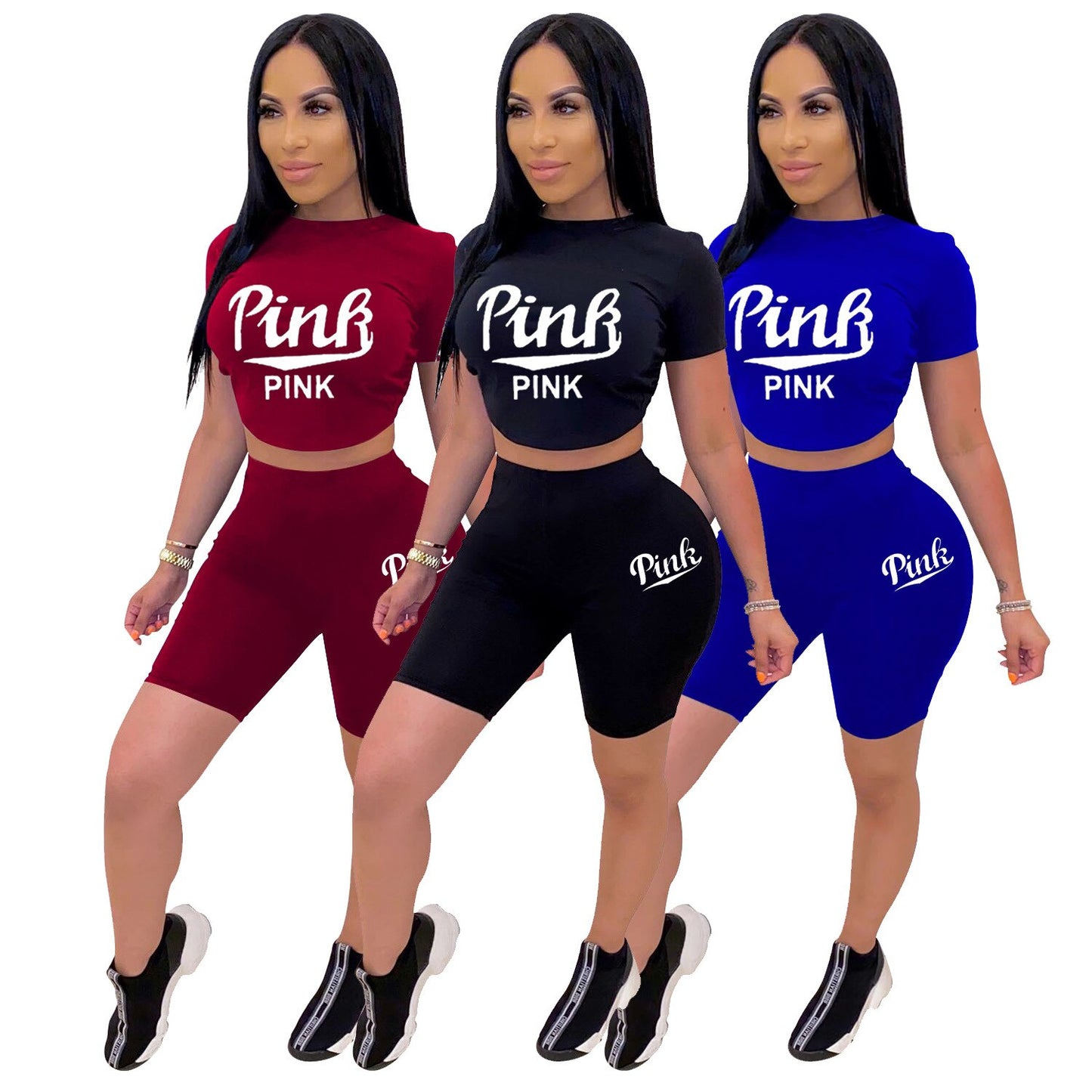 2 pcs Tracksuits Women Set Letters Sportswear