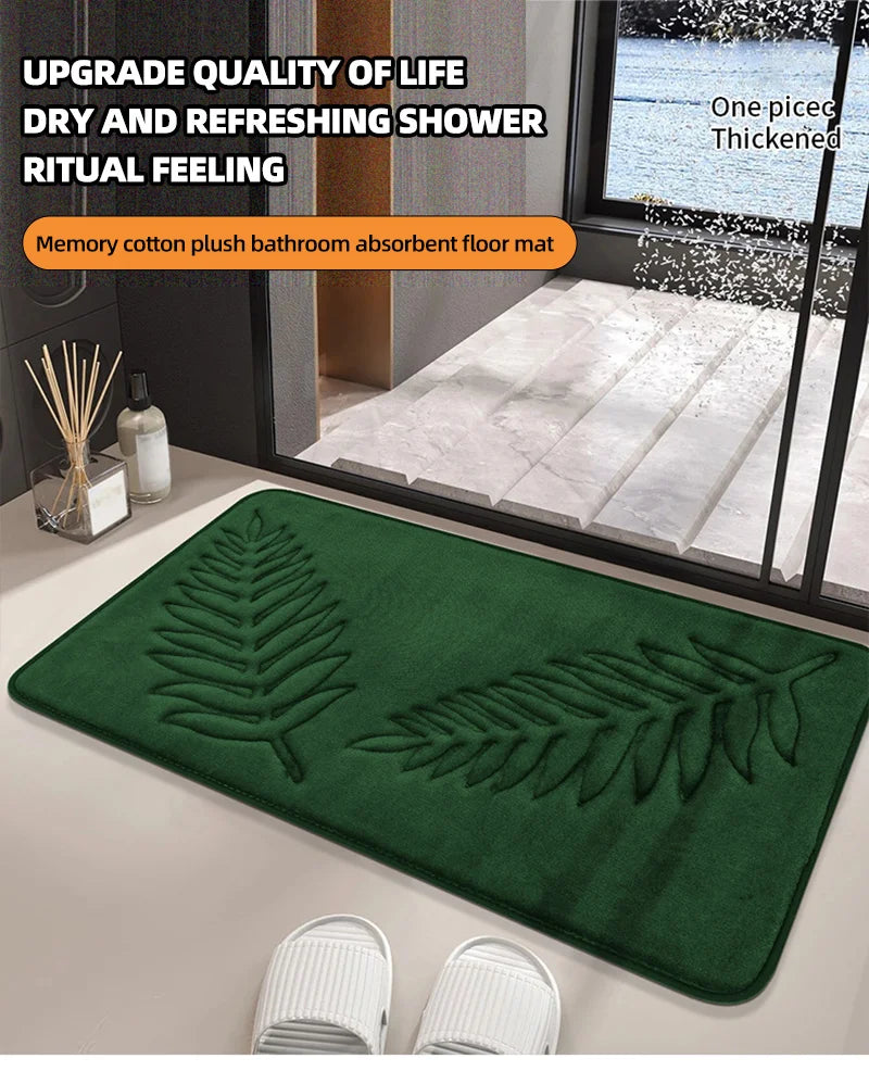 Memory Foam Bath Mat Toilet Mat Extra Soft Non-Slip Bathroom Mat Super