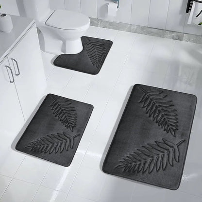 Memory Foam Bath Mat Toilet Mat Extra Soft Non-Slip Bathroom Mat Super