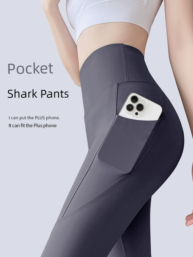 Barbie Belly-Contracting Shark Pants with Pockets Spring and Autumn High Waist