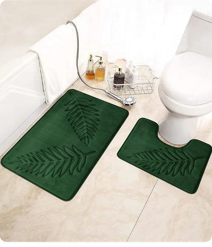 Memory Foam Bath Mat Toilet Mat Extra Soft Non-Slip Bathroom Mat Super