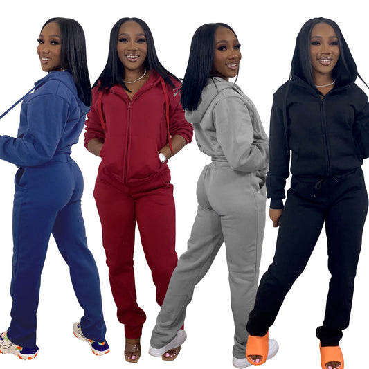 Women Sweatsuit Set 2 Piece Outfits Casual Hoodies Tops And Sweatpants Jogger Tracksuits Loose Trousers